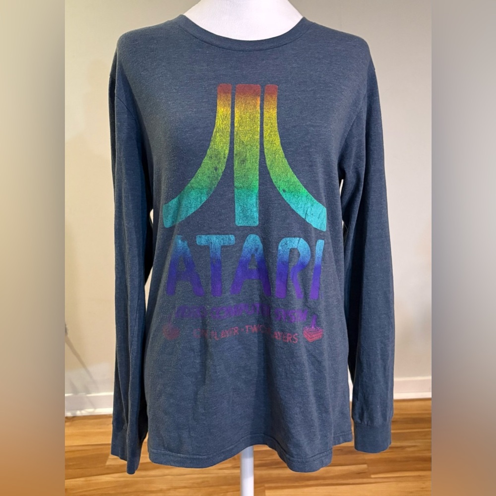 Retro Atari Rainbow Logo Long Sleeve Women’s Shirt Officially Licensed Size S